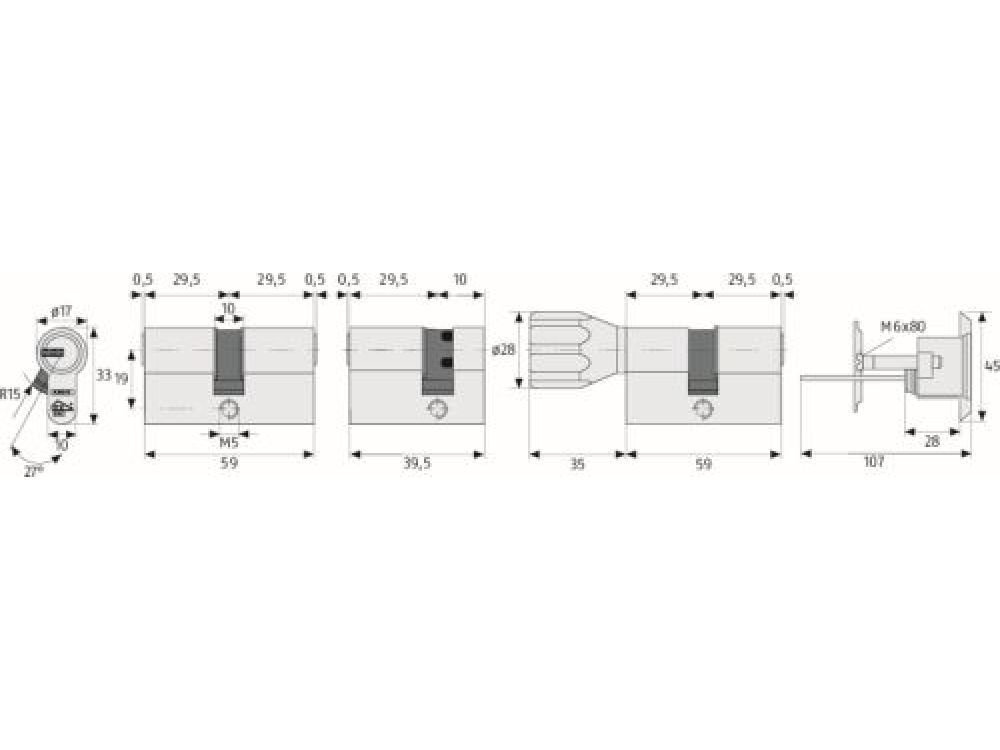 ABUS Profilzylinder XP20SN 30/35 mit 3 Schlüsseln