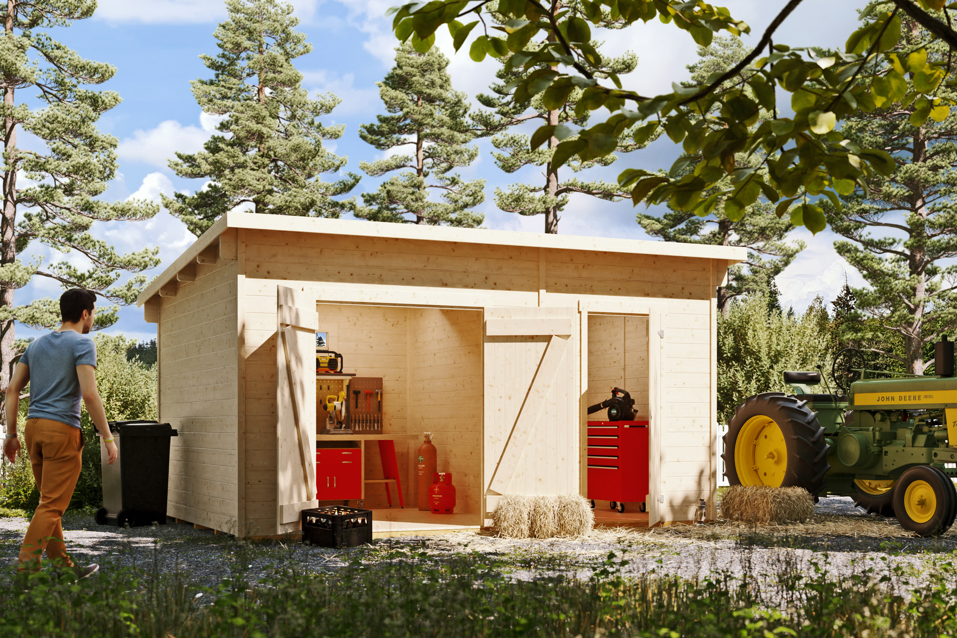 Skan Holz Gartenhaus Flex 450 x 300 cm