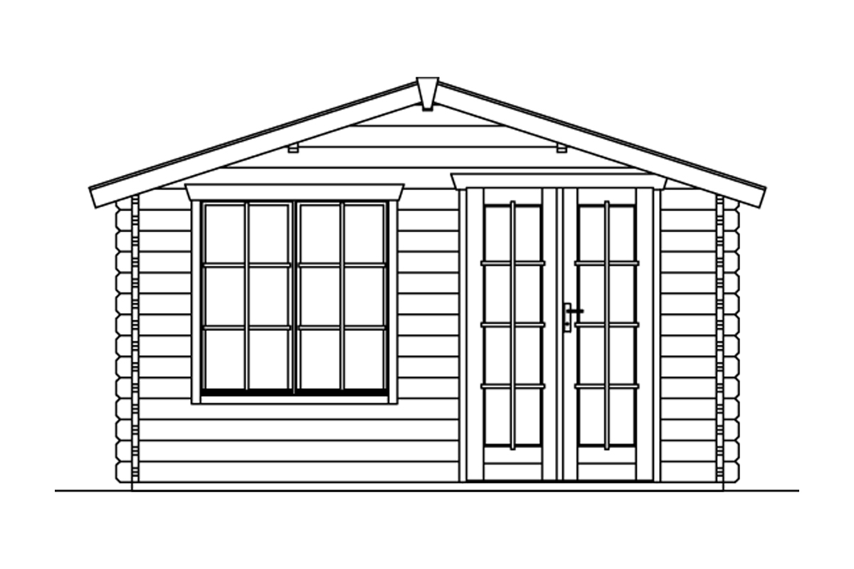 Gartenhaus Stavanger 1, mit Vordach 80cm natur