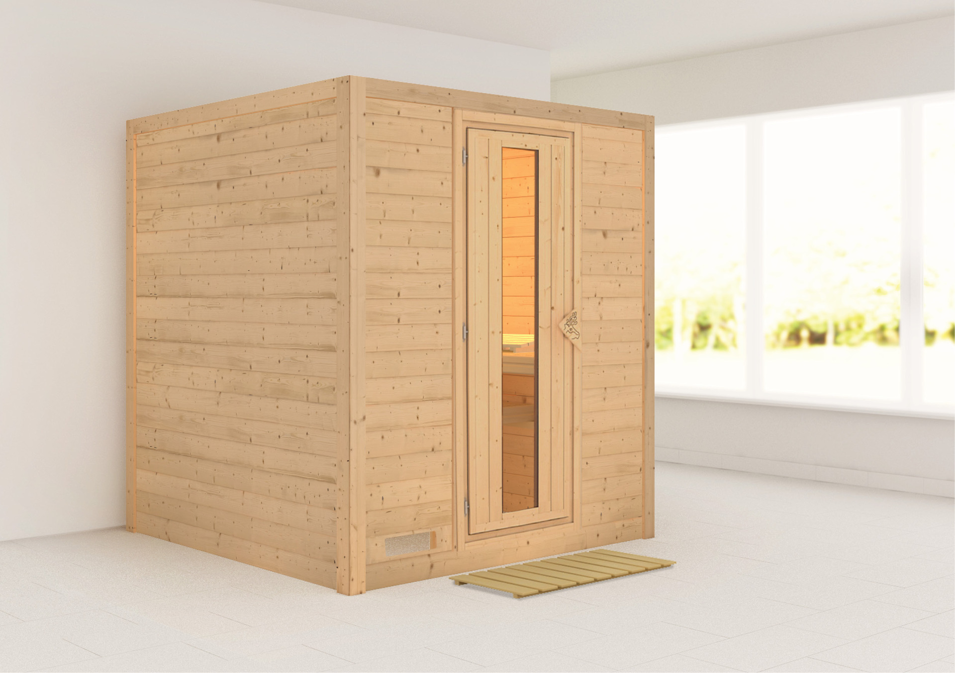 Sauna Sindi 193x184x208cm, Fronteinstieg