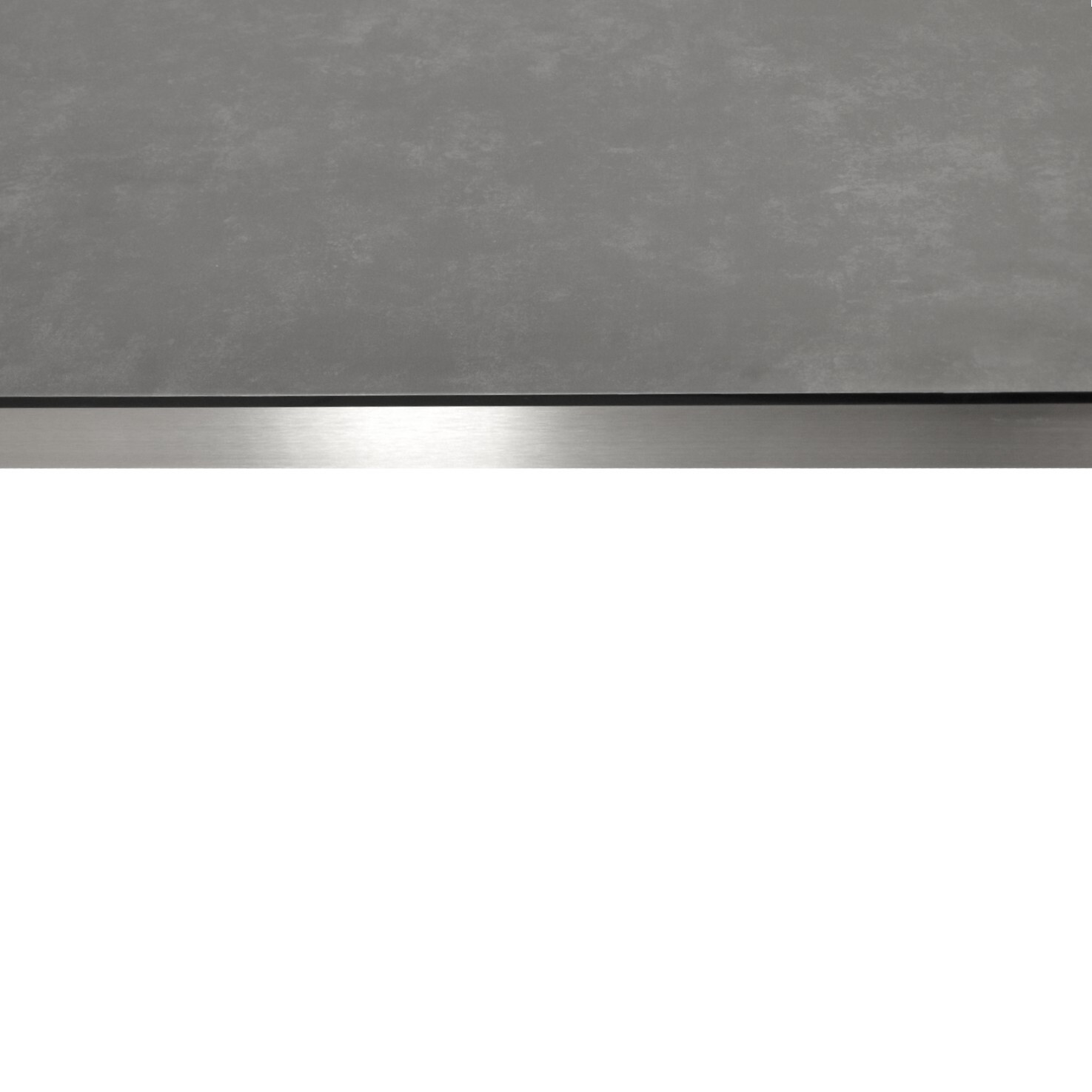 Gartentisch 200x100cm, Edelstahl poliert + Glas in Keramikoptik