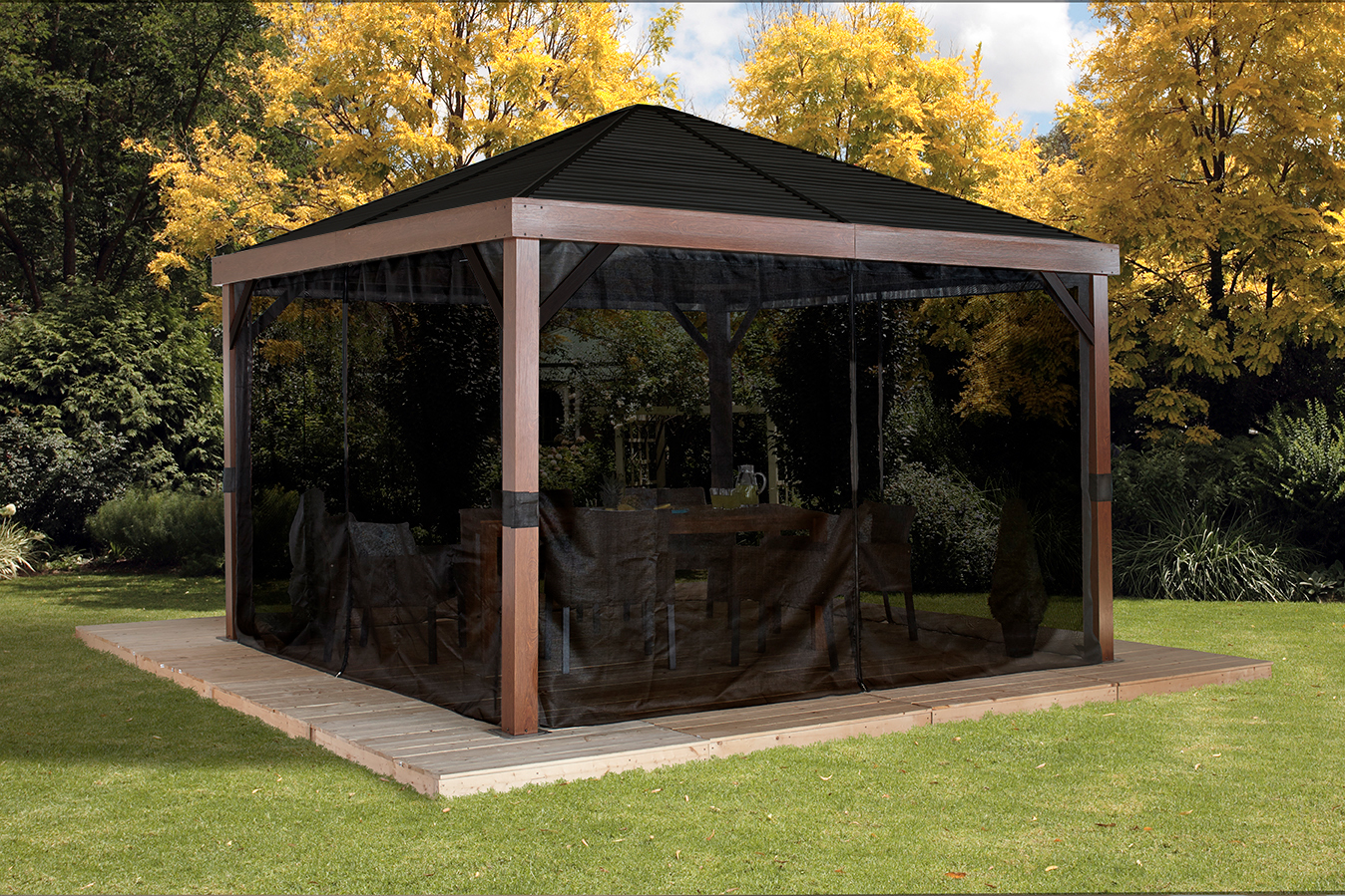 Pavillon Valencia 12x12 Holz-Edition