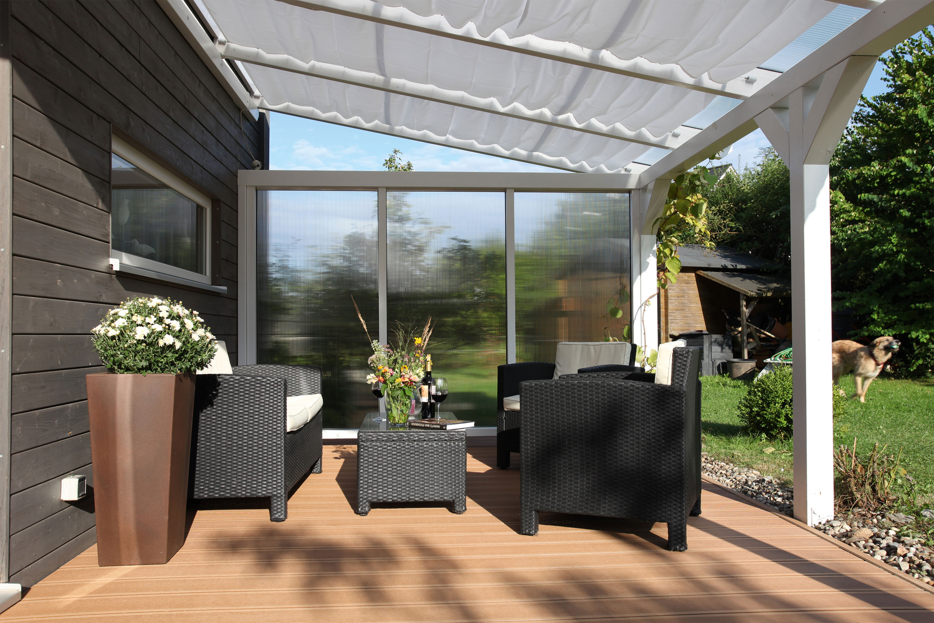 Seitenwand m. Polycarbonatplatten Douglasie