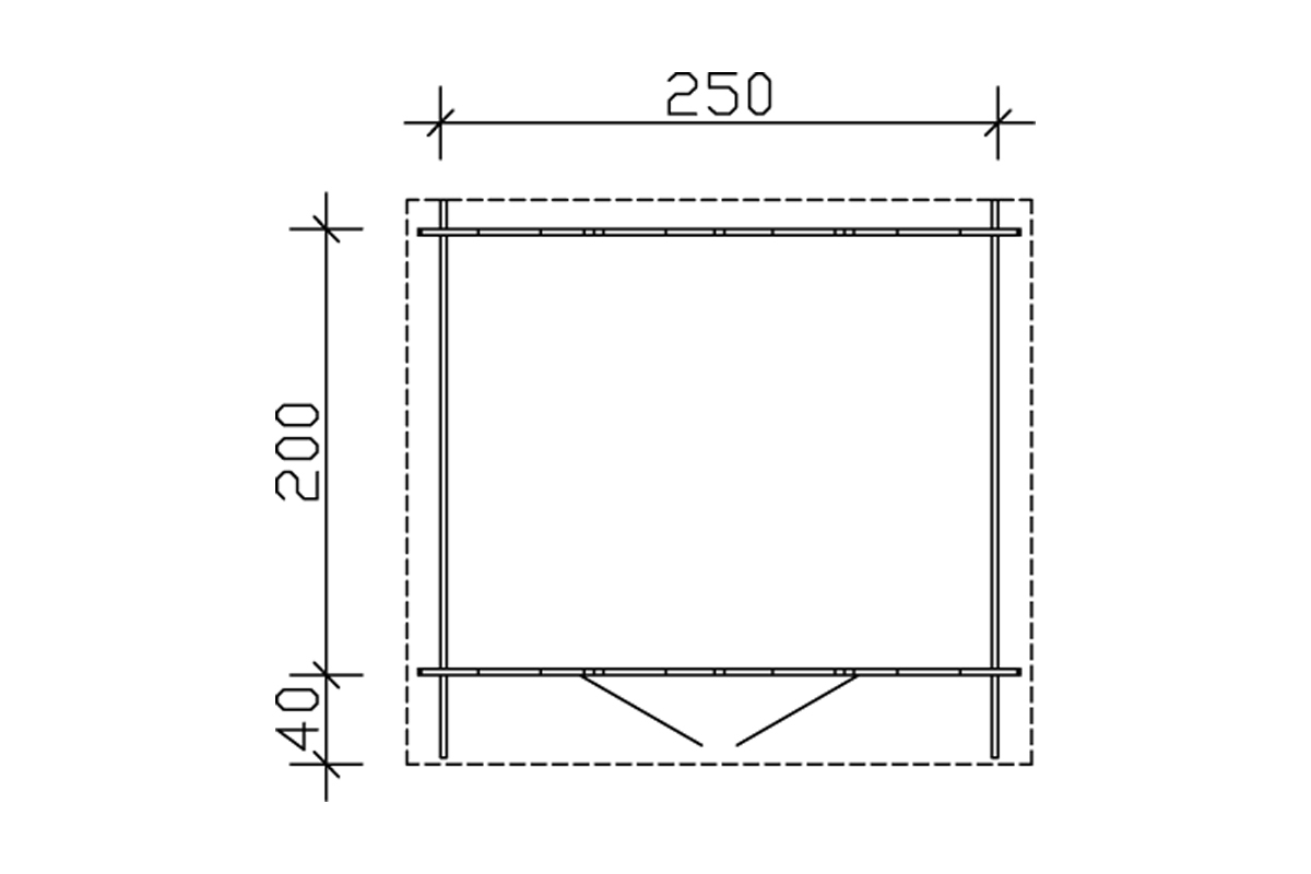 Gartenhaus Palma , mit Vordach natur