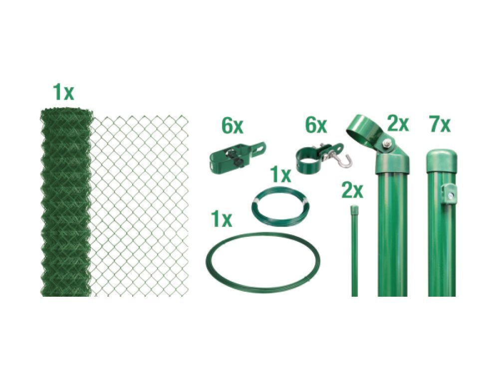 Set Maschendrahtzaun grün inkl. Handschuh