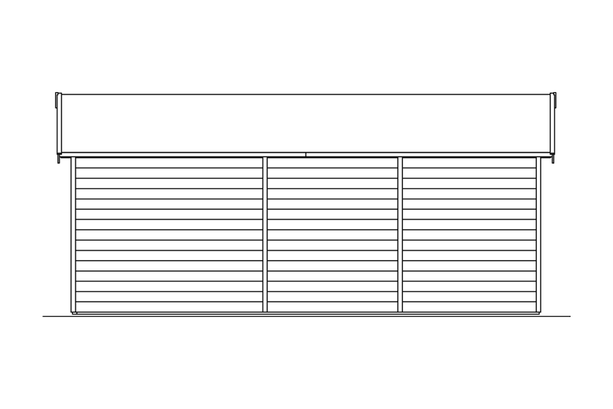 Gartenhaus Tilburg 613x380cm, 28mm