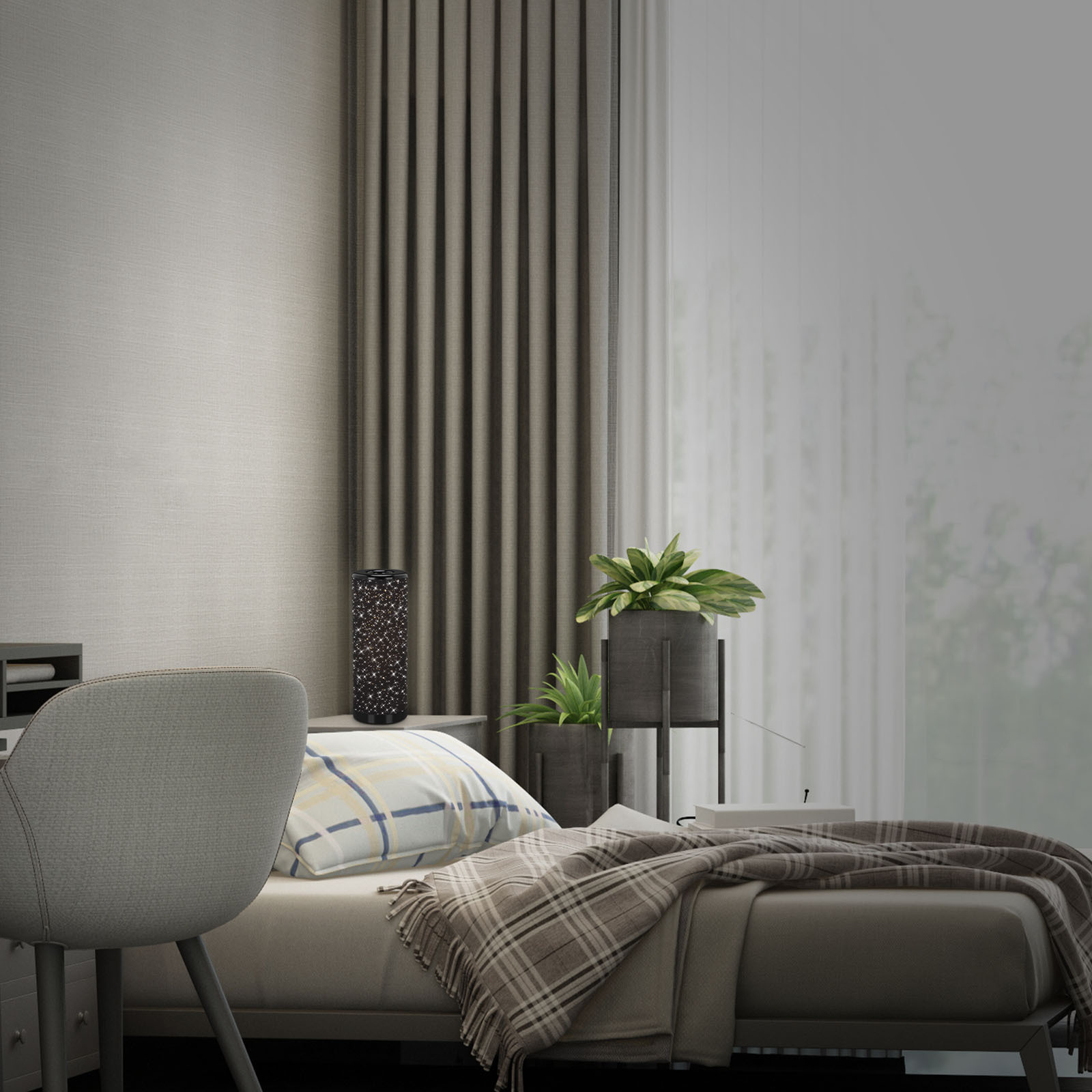 YOTA LED Tischleuchte Starlight-Effekt Ø 35,5cm bei leitermann.de günstig kaufen YOTA LED Tischleuchte Starlight-Effekt Ø 35,5cm