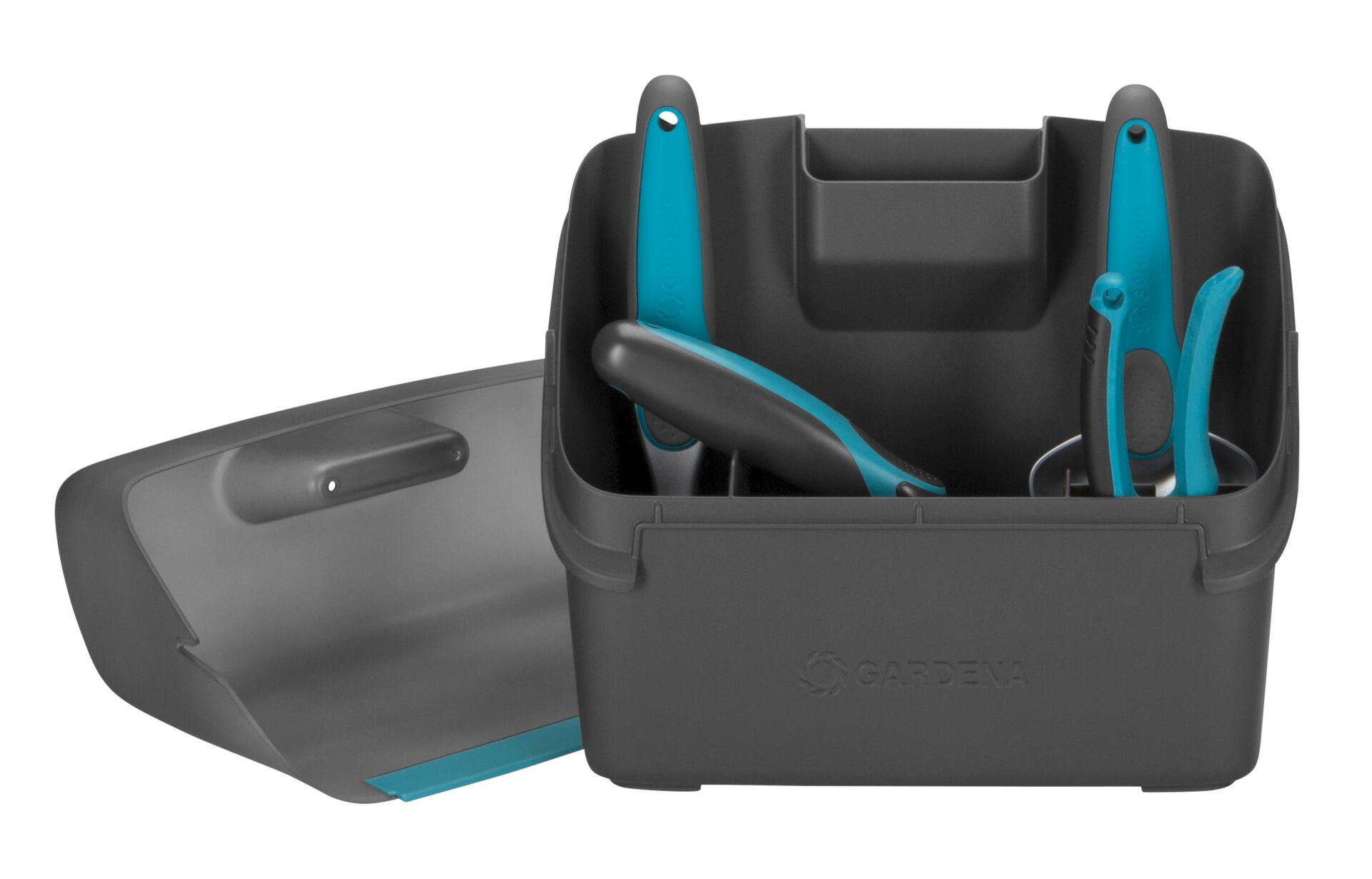 Gardena Balkon-Box City Gardening Blumenkelle, Grubber, Schere und Handbesen