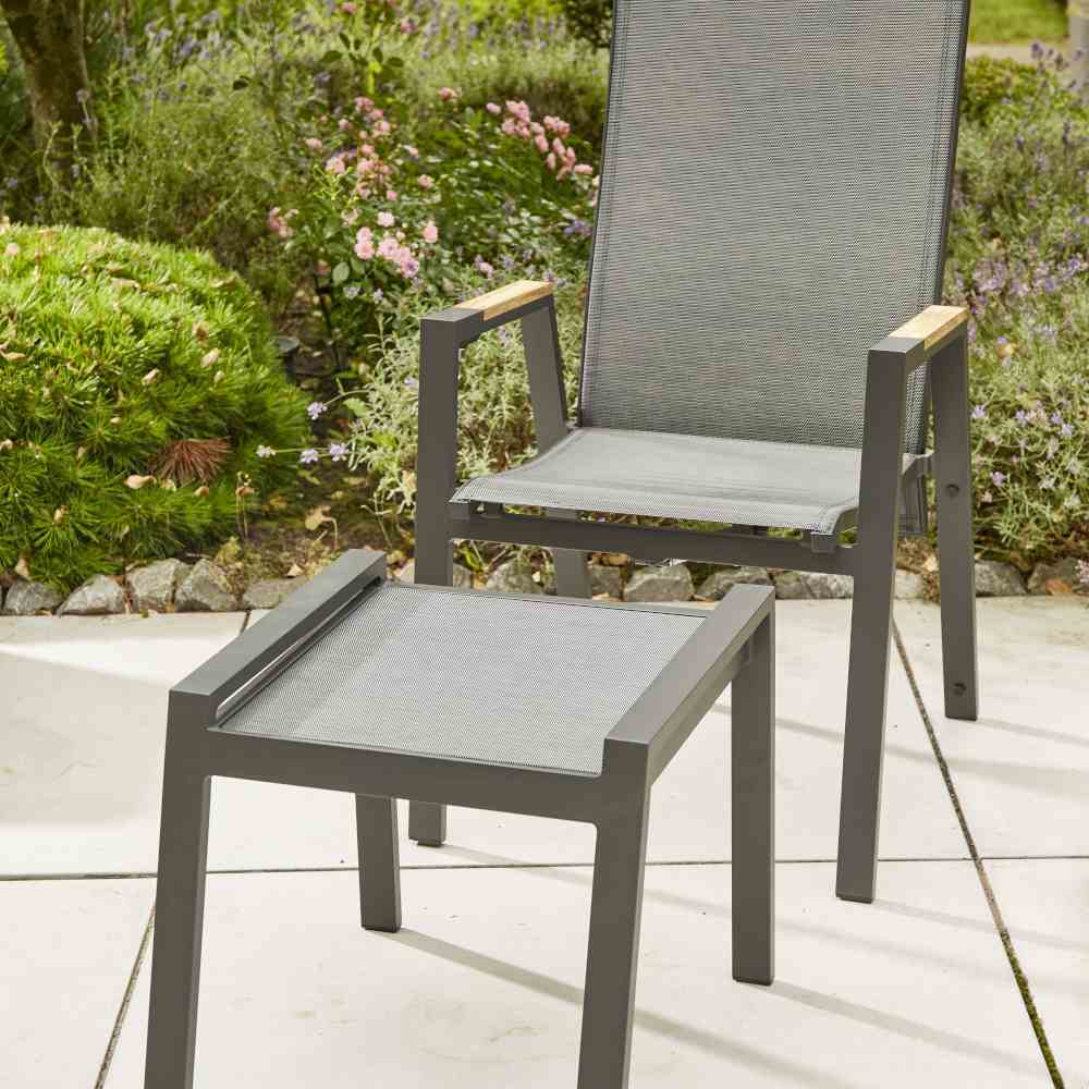 Savona Hocker matt anthrazit / silber-schwarz