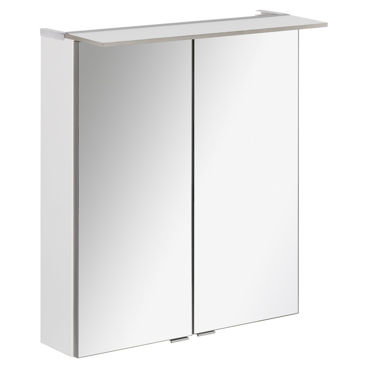 Fackelmann B.perfekt Spiegelschrank, Led-Box+Leuchte - Farbe: weiß | Größe:  60x69,5x23,5cm | Ausführung: 2 Türen - Leitermann | LEITERMANN