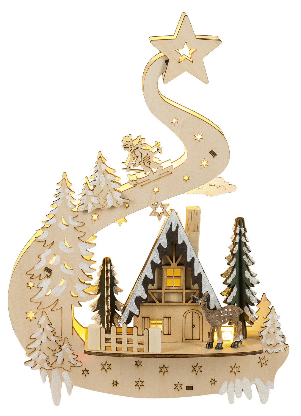 Fensterbild-LED ''Winterwald'' bei leitermann.de günstig kaufen Fensterbild-LED ''Winterwald''