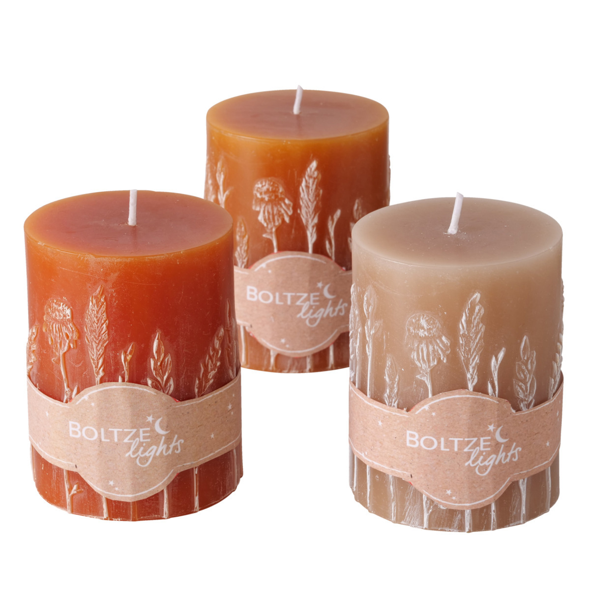 Stumpenkerze Kornelia 3-fach sortiert bei leitermann.de günstig kaufen Stumpenkerze Kornelia 3-fach sortiert