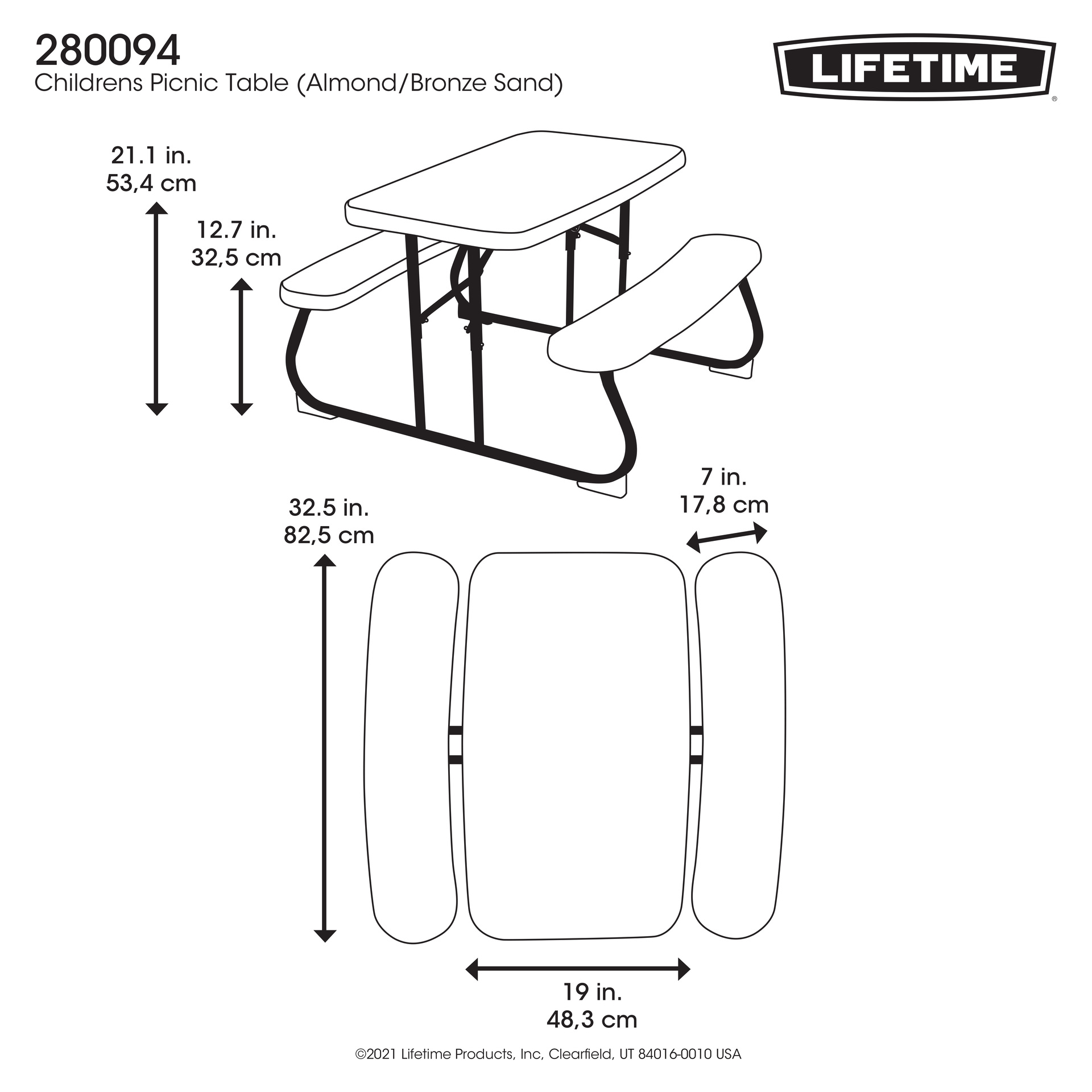 Kunststoff Kinder Picknickgarnitur - rechteckig