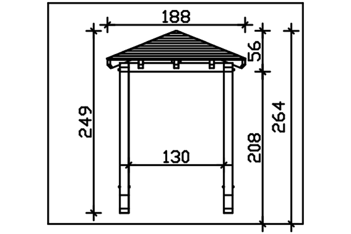 Vordach Wesel 2 Walmdach