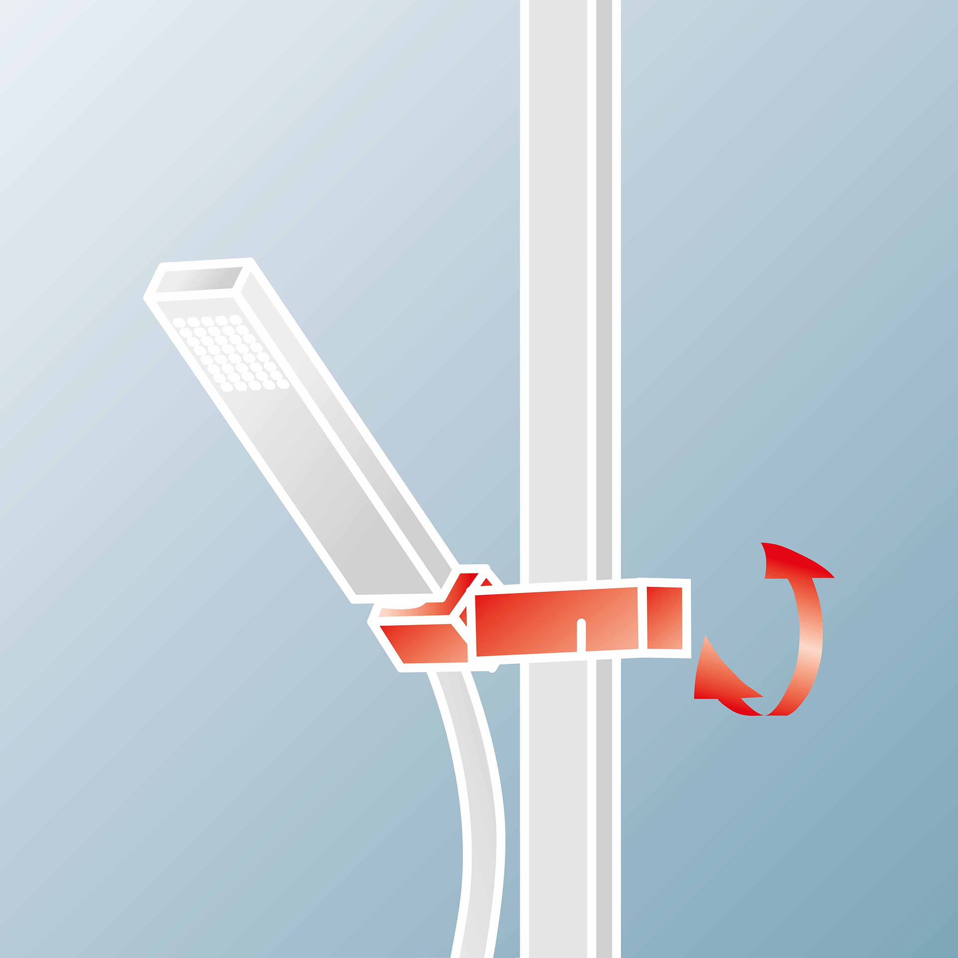 Duschmaster Rain II Duschgarnitur Square mit Umsteller, weiß