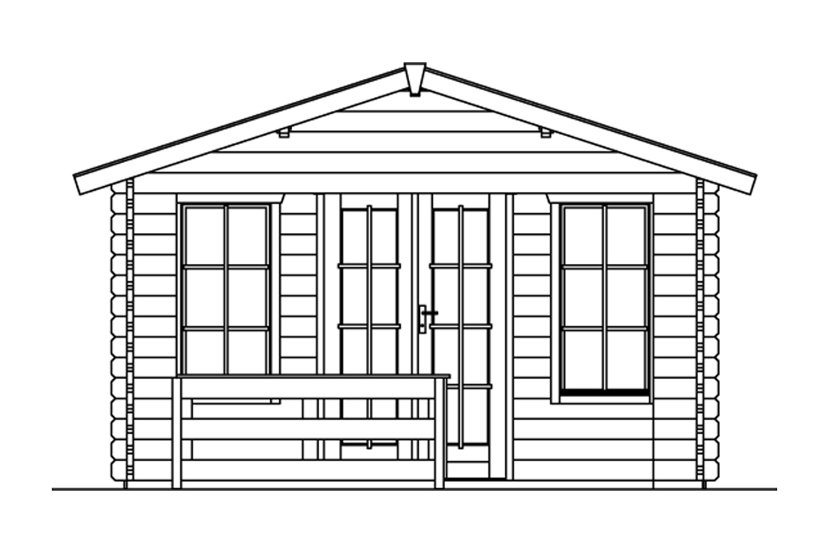 Gartenhaus Holmestrand, 45mm mit Abstellraum natur