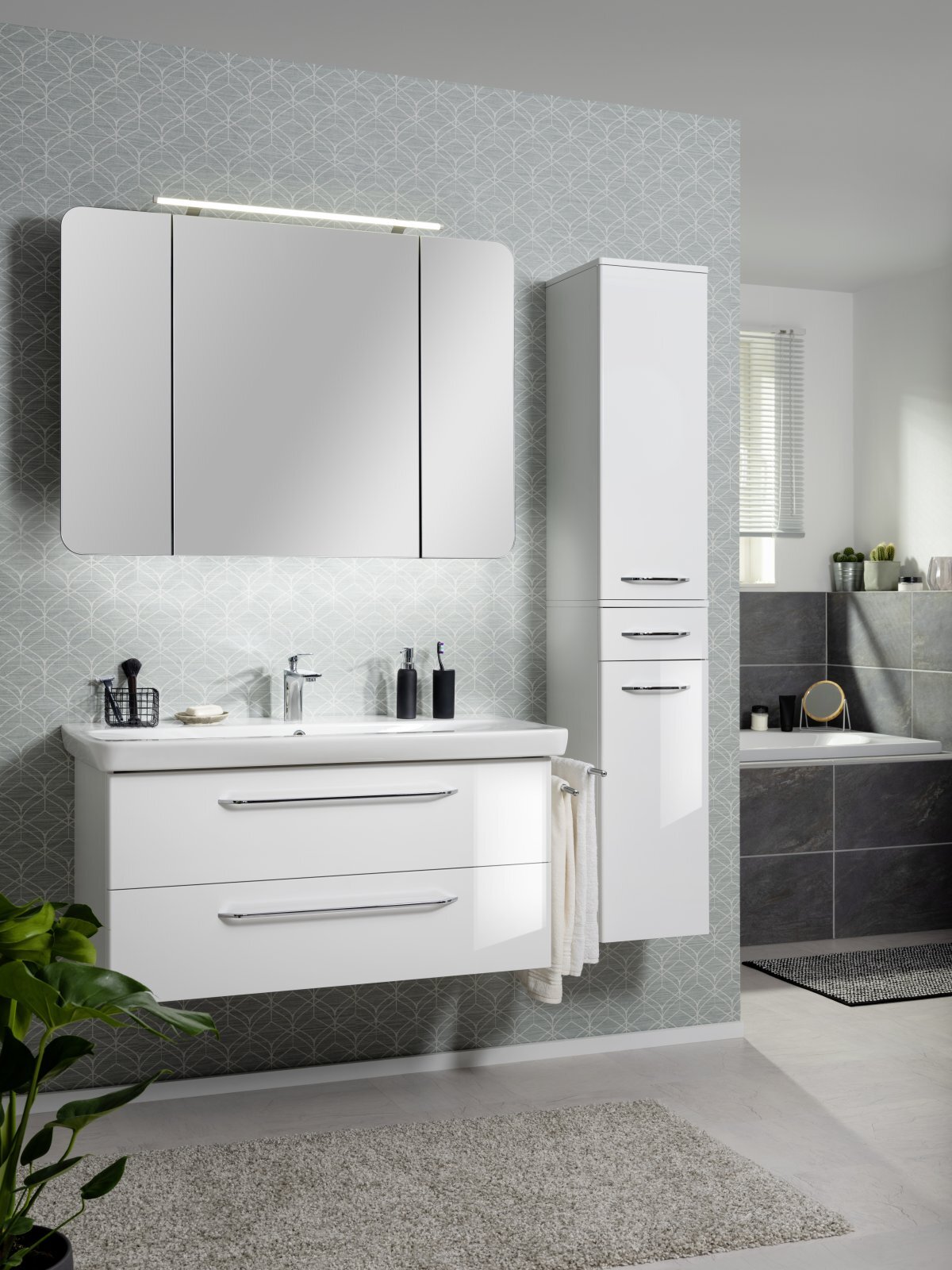 MILANO Keramikwaschtisch weiß