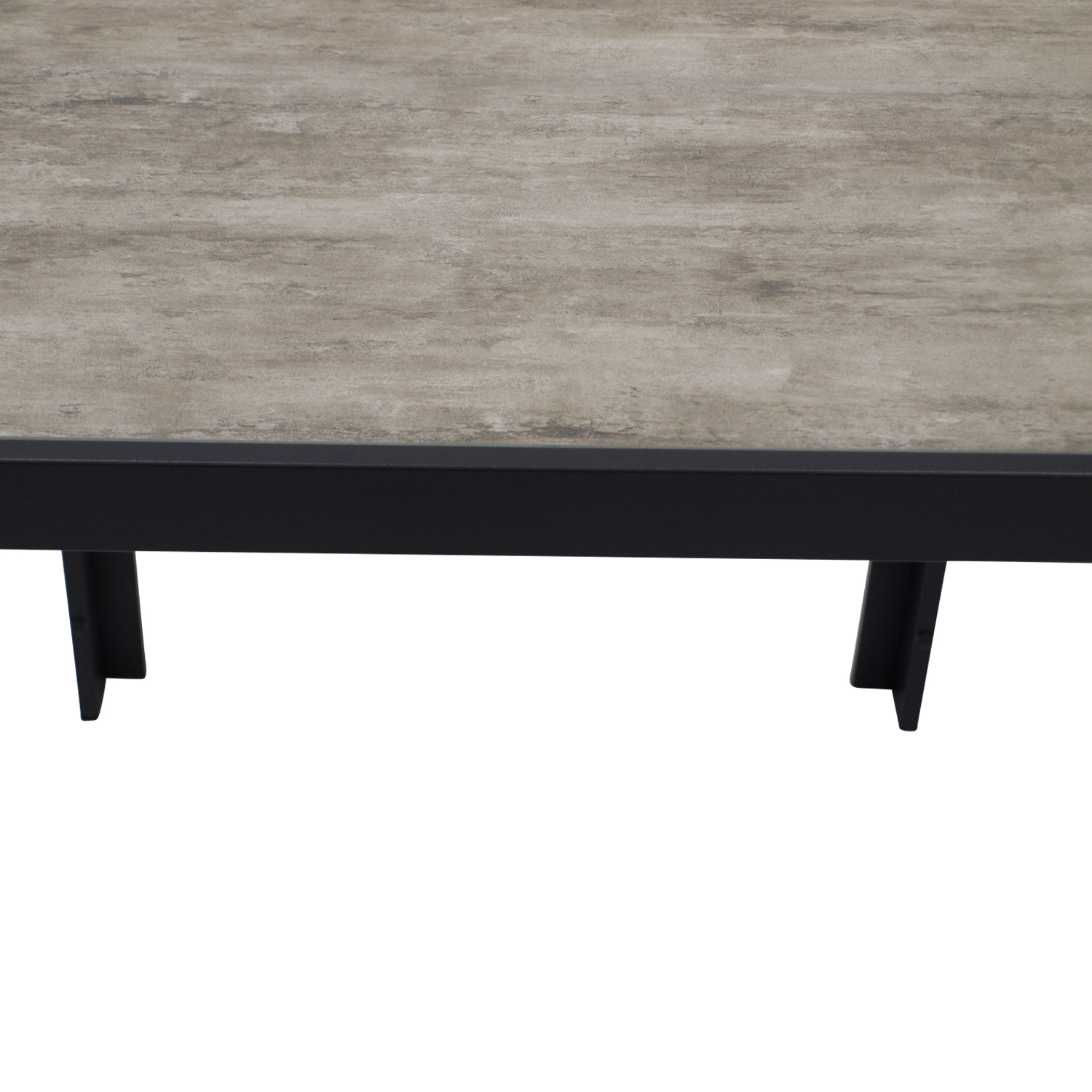 Bistrotisch 70x70cm, Tischplatte Glas in Keramikoptik