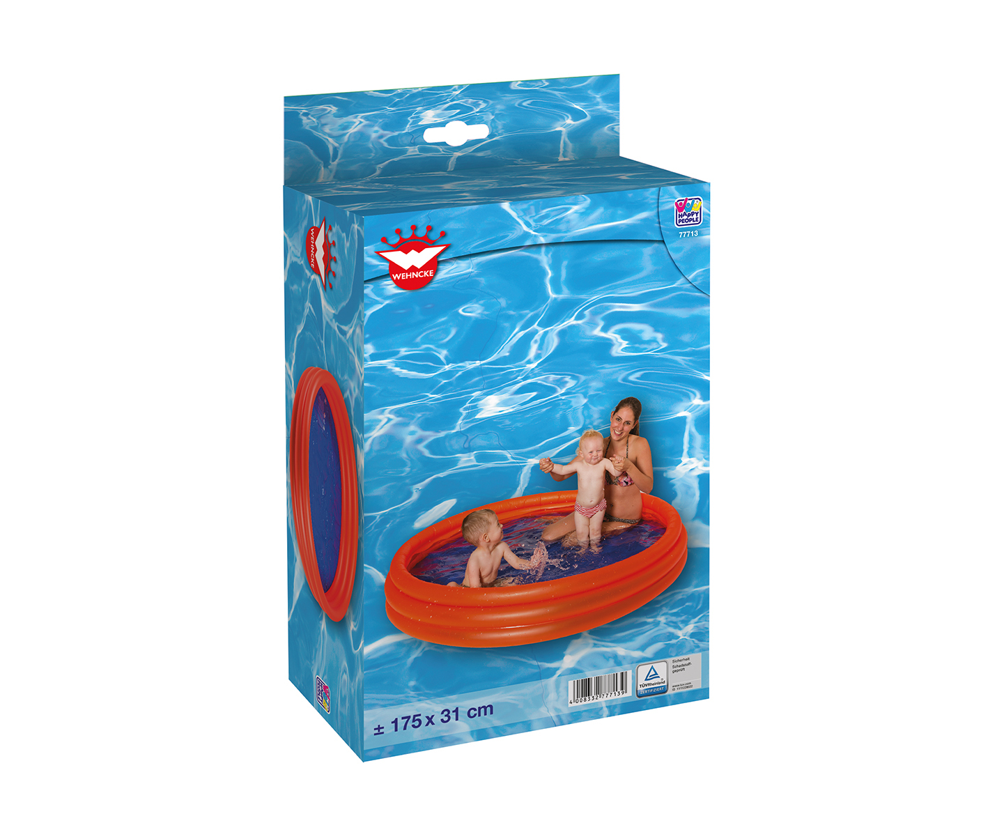 3-Ring-Pool Planschbecken Uni, orange