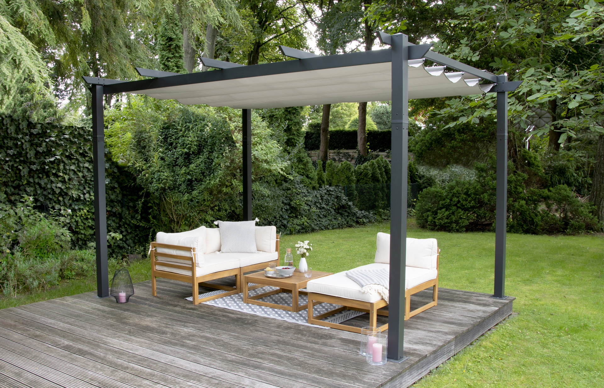 Pergola Pavillion anthrazit 3x4m bei leitermann.de günstig kaufen Pergola Pavillion anthrazit 3x4m