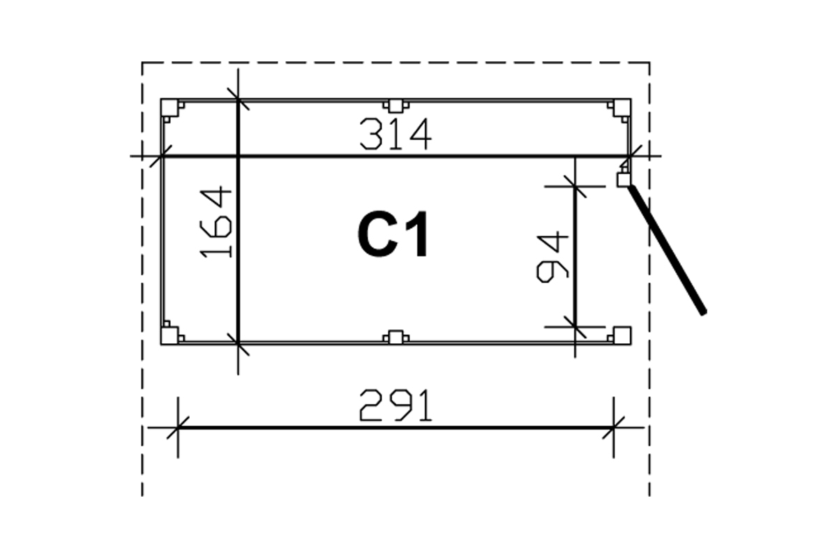Abstellraum aus Profilschalung imprägniert