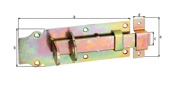 Schlossriegel m.flachem Griff gerade m.Schlaufe