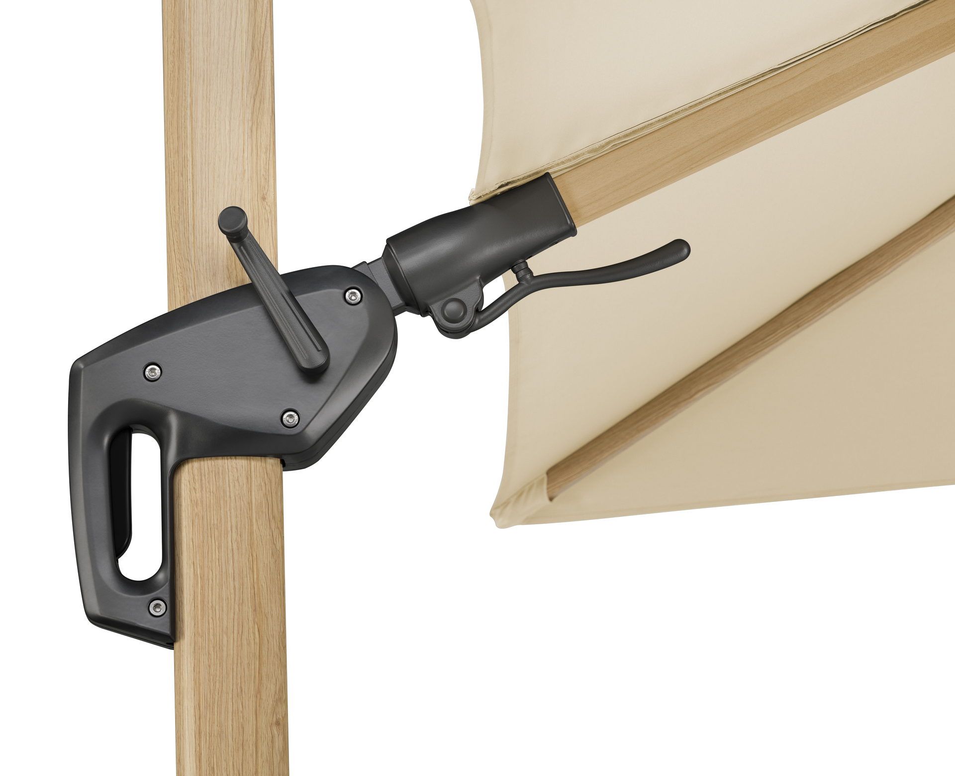 Ampelschirm Rhodos Twist Woody 300x300/8cm bei leitermann.de günstig kaufen Ampelschirm Rhodos Twist Woody 300x300/8cm