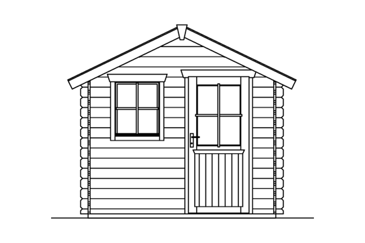 Gartenhaus Porto mit Vordach natur