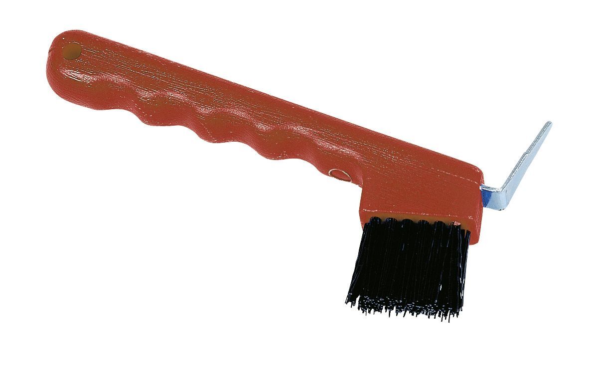 Kerbl Hufauskratzer mit Bürste rot
