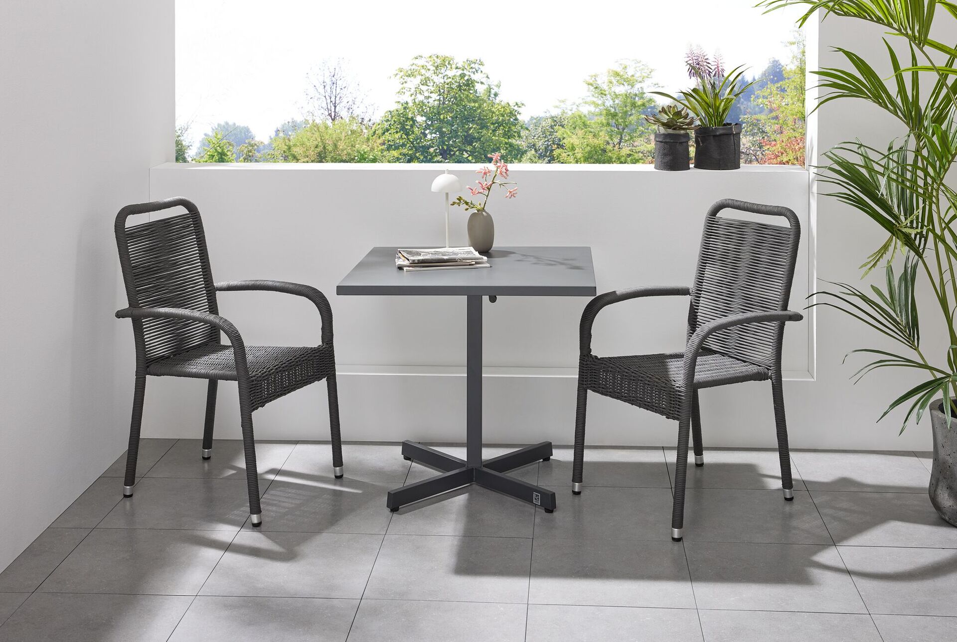 Bistrotisch Sunewo, 70x70x74cm, anthrazit bei leitermann.de günstig kaufen Bistrotisch Sunewo, 70x70x74cm, anthrazit