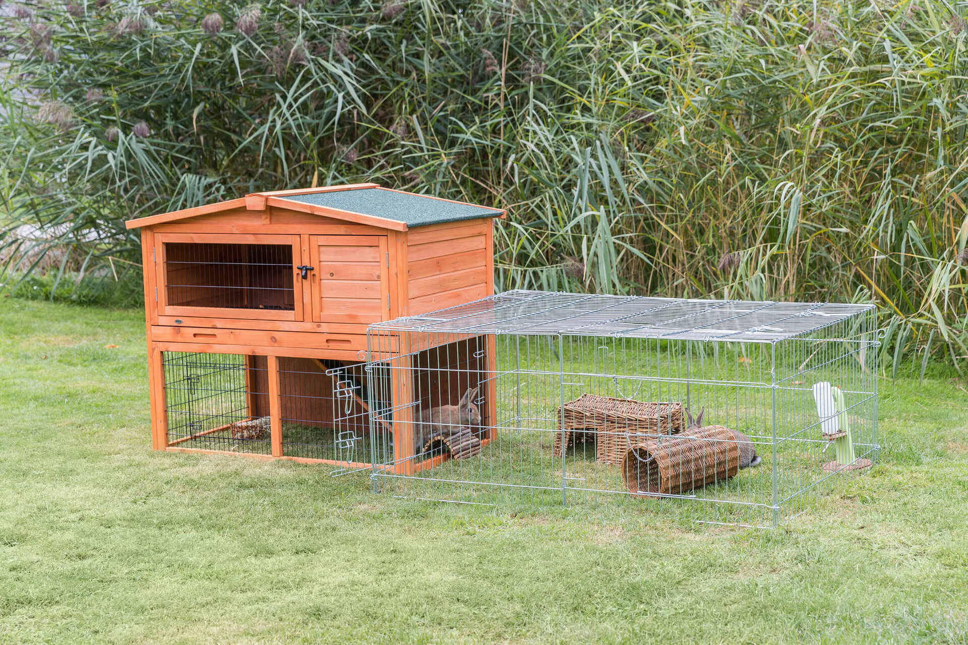 Kleintierstall mit Freilaufgehege bei leitermann.de günstig kaufen Kleintierstall mit Freilaufgehege