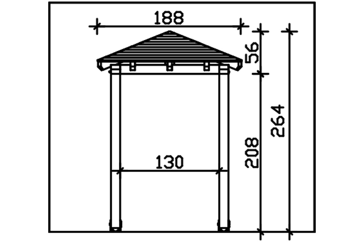 Vordach Wesel 4 Walmdach