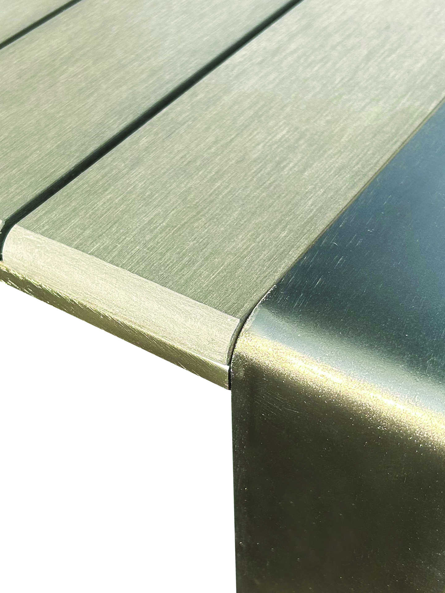 Lounge-Set 4-teilig aus gebürstetem Aluminium, Polster grau, Kunstholz dunkelgrau