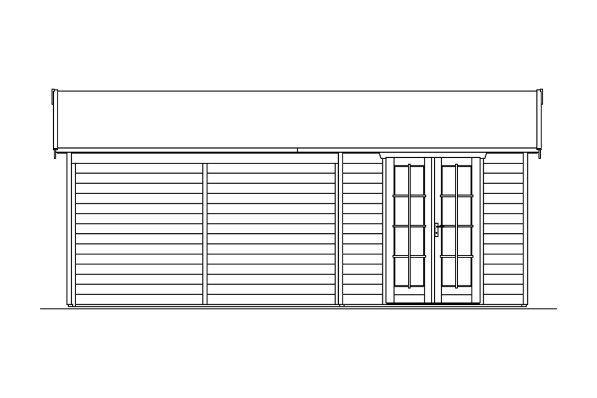Gartenhaus Tilburg 613x380cm, 28mm