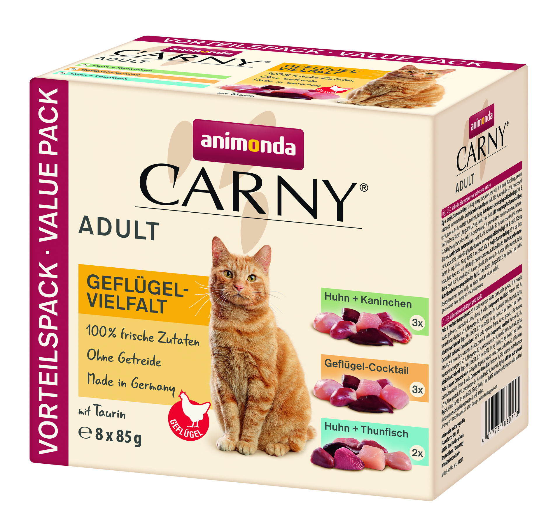 Cat Carny Adult  Geflügel-Mix mit 8 Frischebeuteln 8 x 85g