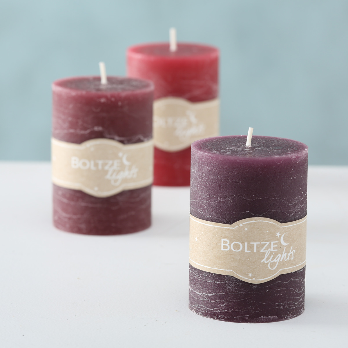 Stumpenkerze 3-fach sortiert bei leitermann.de günstig kaufen Stumpenkerze 3-fach sortiert