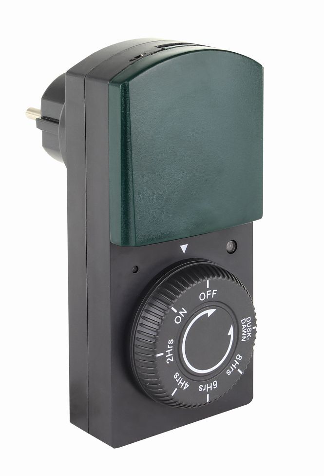 Zeitschaltuhr mechanisch IP44 schwarz/grün