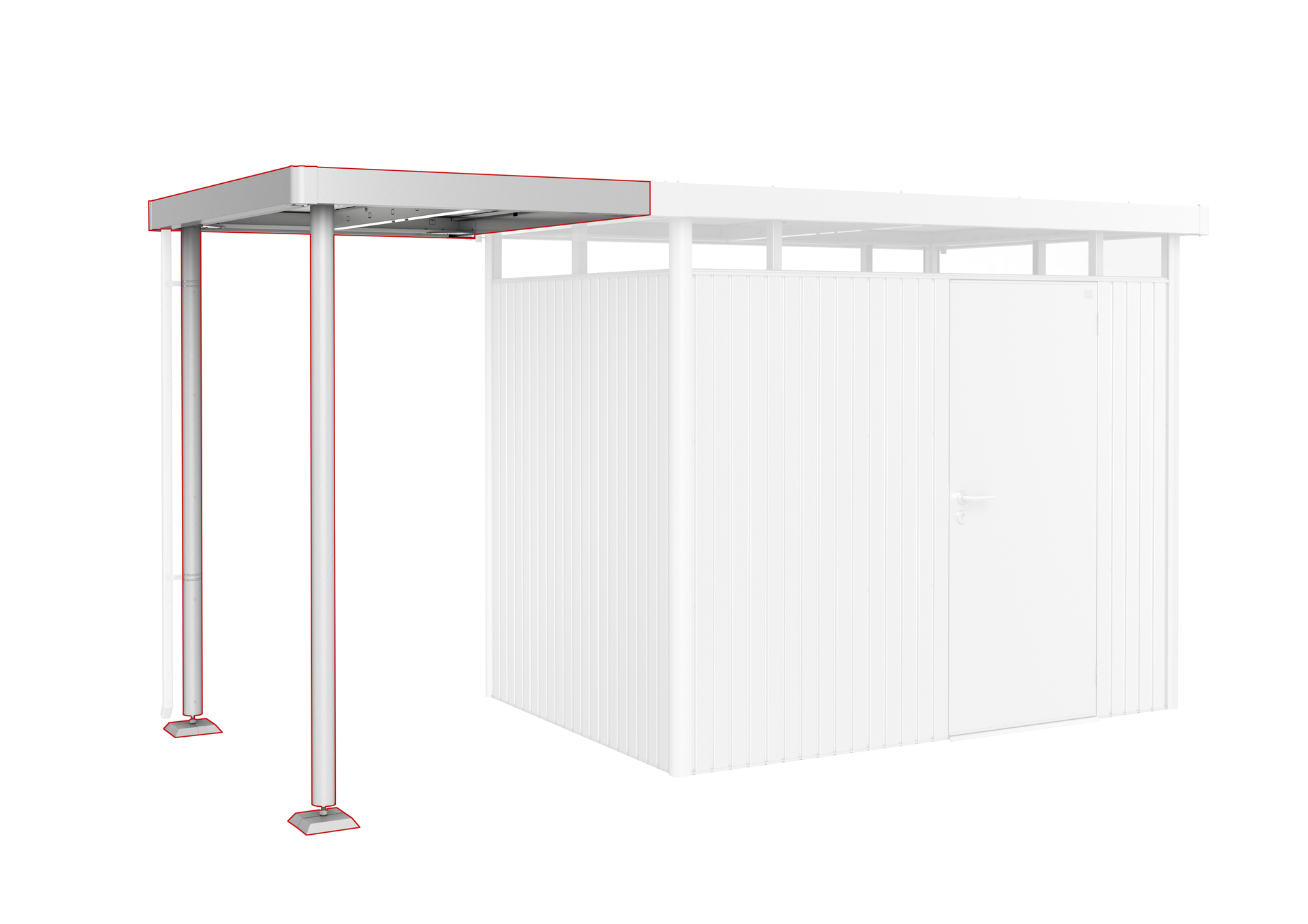 Seitendach zu Gerätehaus HighLine