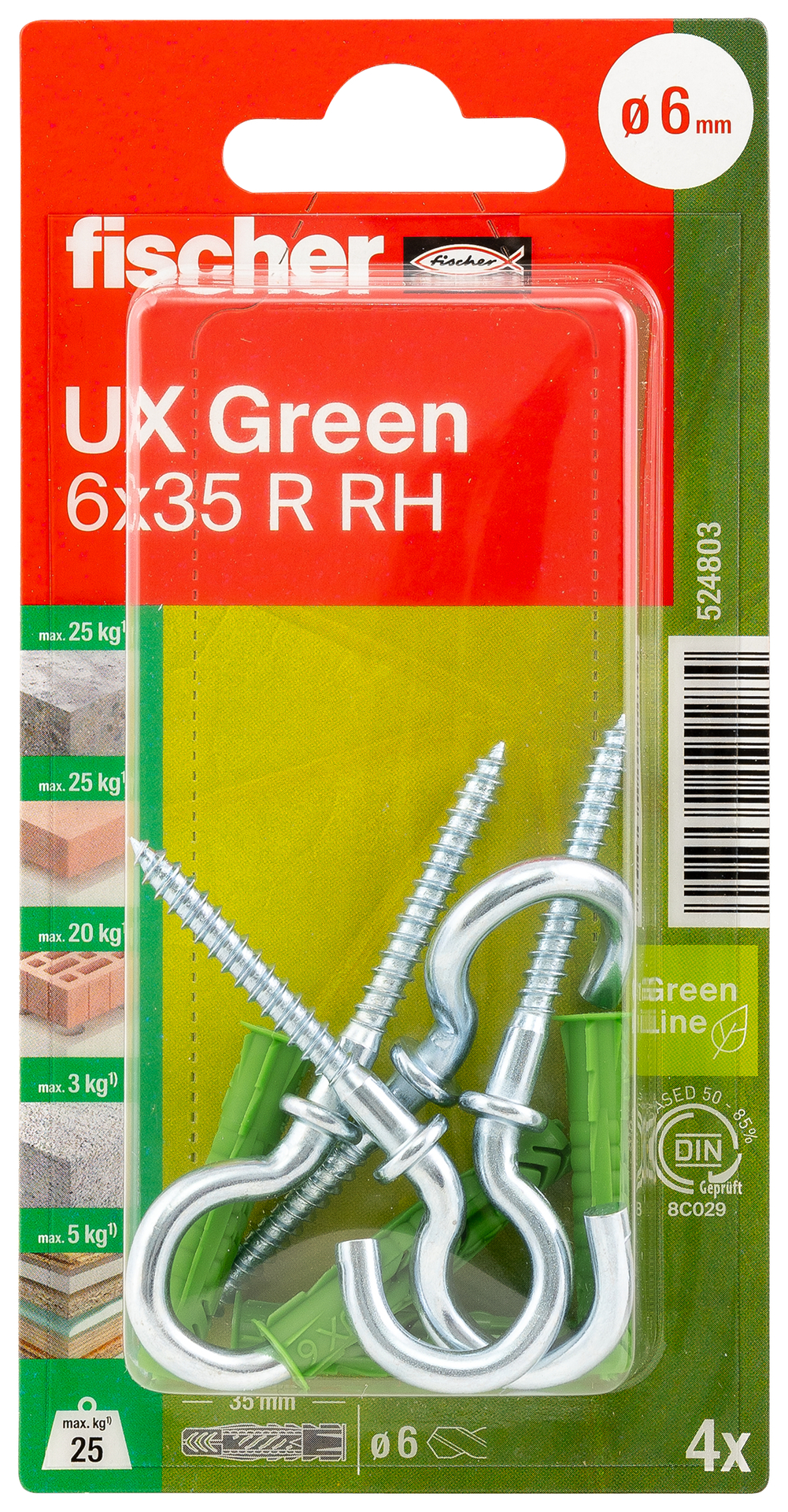 Universaldübel UX Green R RH K, 4 Stück bei leitermann.de günstig kaufen Universaldübel UX Green R RH K, 4 Stück