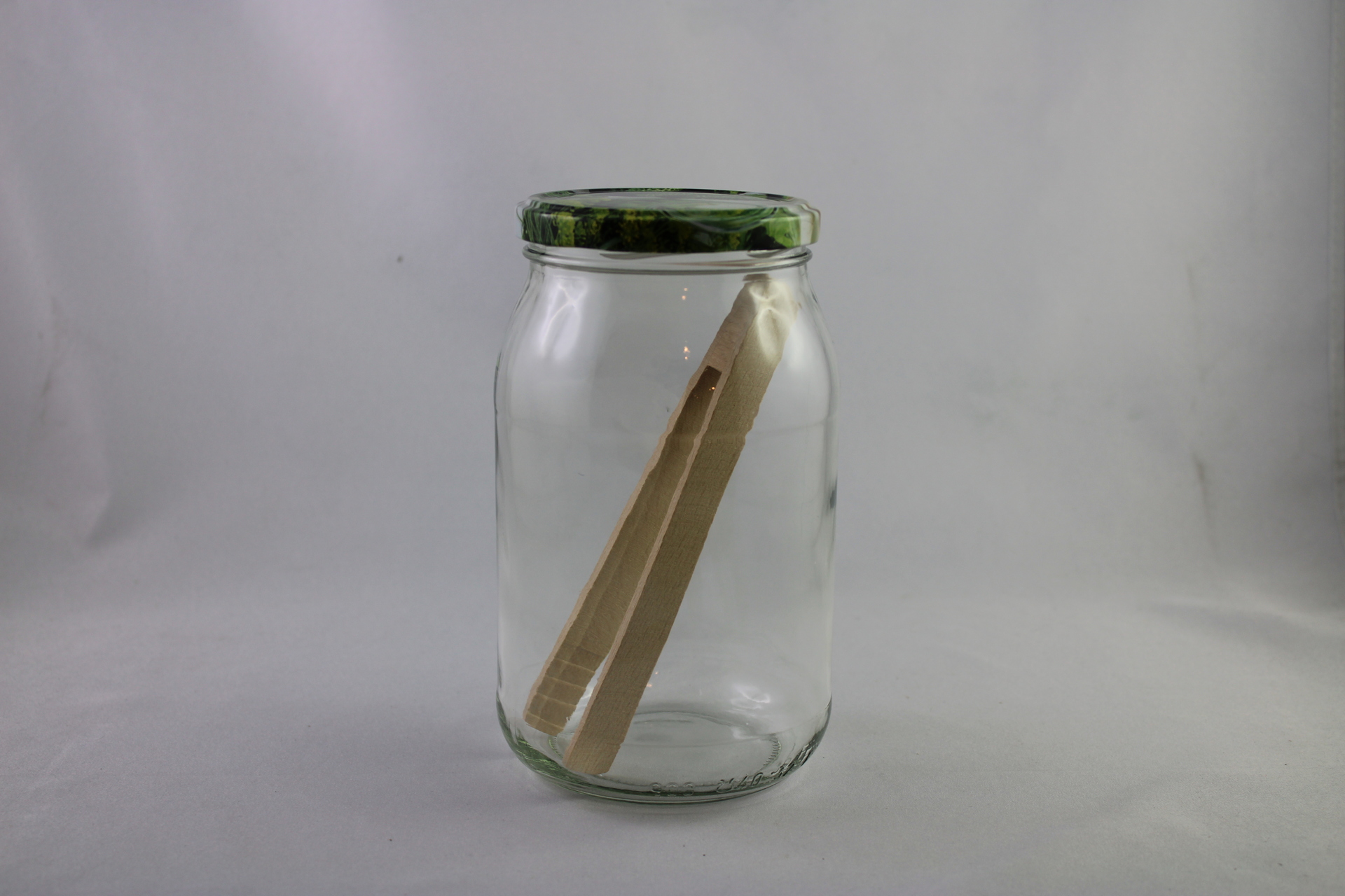 Einmachglas 900 ml mit Deckel Gurke und Holzzange