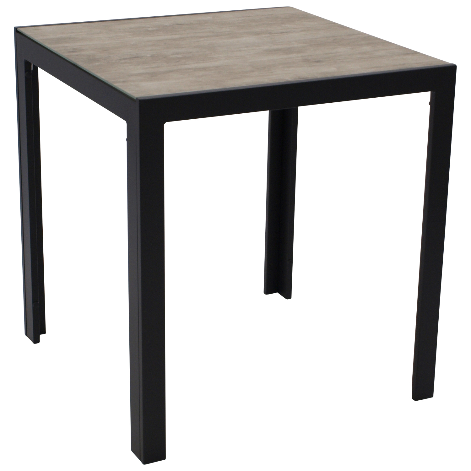 Bistrotisch 70x70cm, Tischplatte Glas in Keramikoptik bei leitermann.de günstig kaufen Bistrotisch 70x70cm, Tischplatte Glas in Keramikoptik