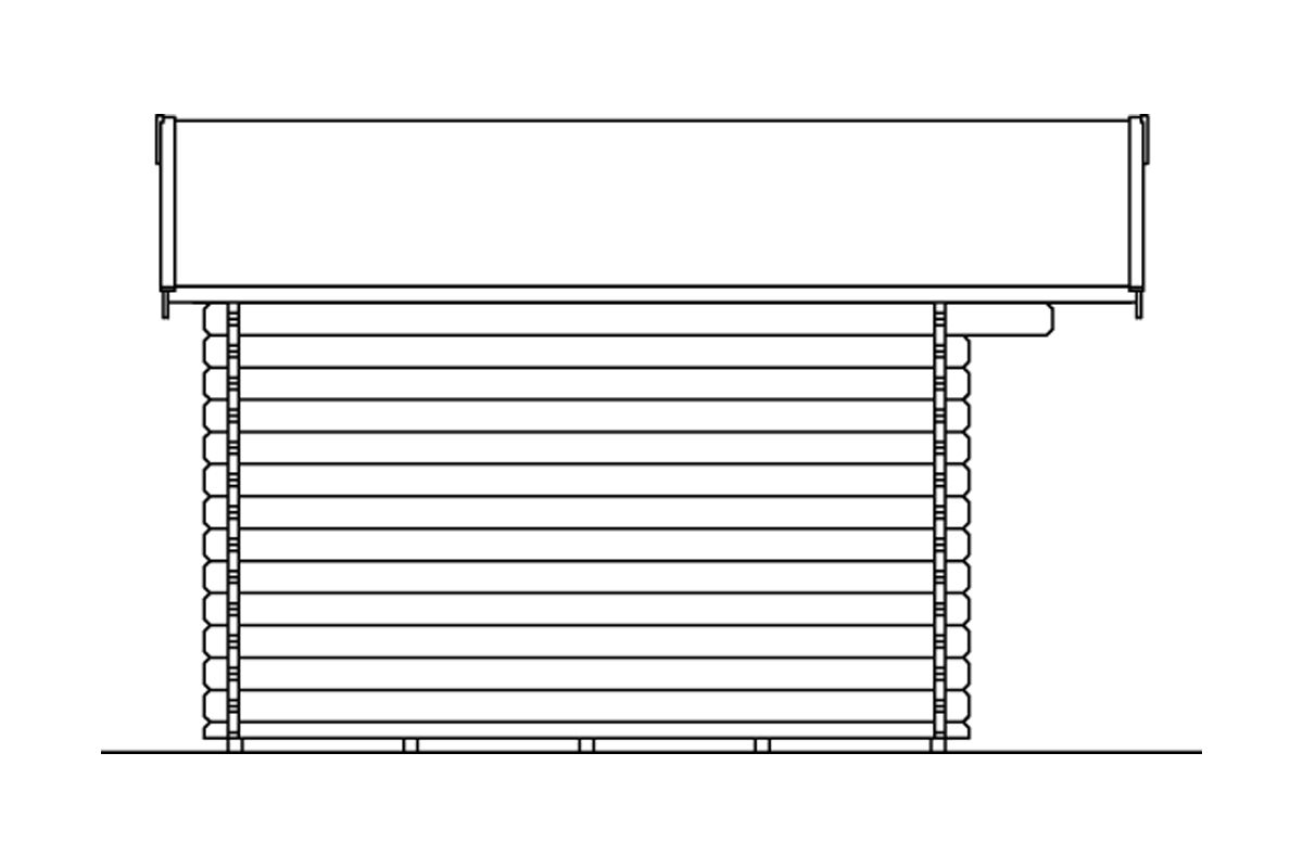Gartenhaus Langesund , mit Vordach 80cm natur