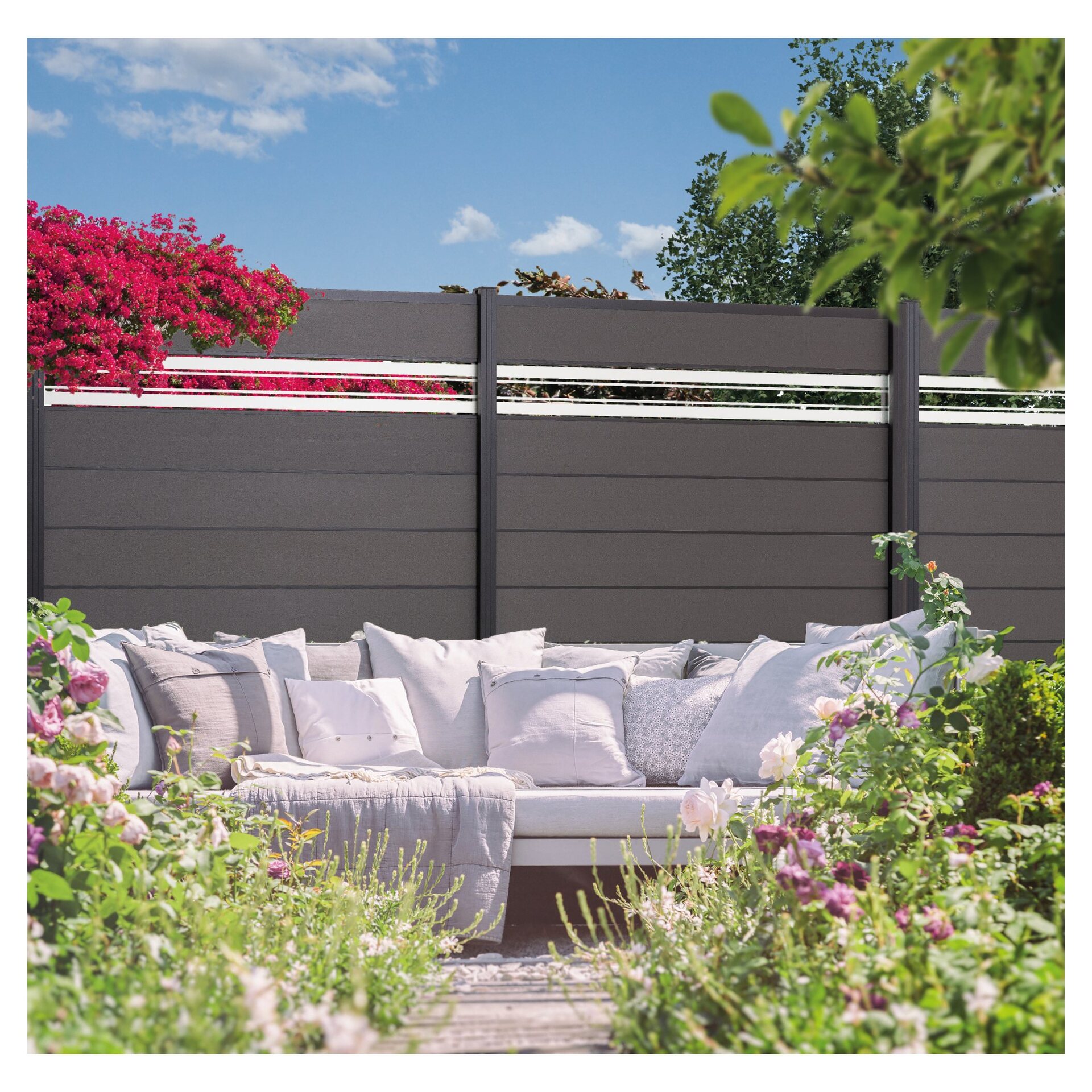 GOTLAND-Serie WPC-Steckzaunsystem Glasfüllung 6x206x1793 mm SILBER bei leitermann.de günstig kaufen GOTLAND-Serie WPC-Steckzaunsystem Glasfüllung 6x206x1793 mm SILBER