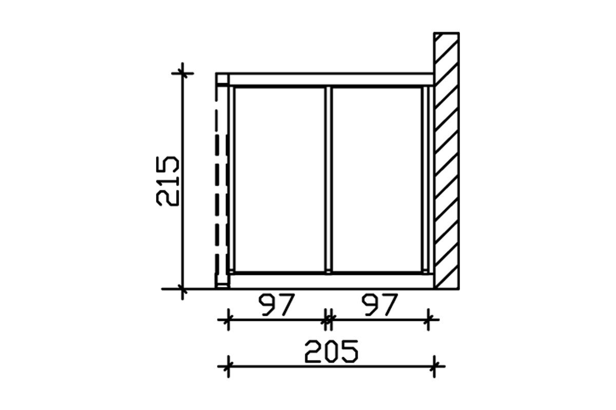 Seitenwand m. Polycarbonatplatten Douglasie