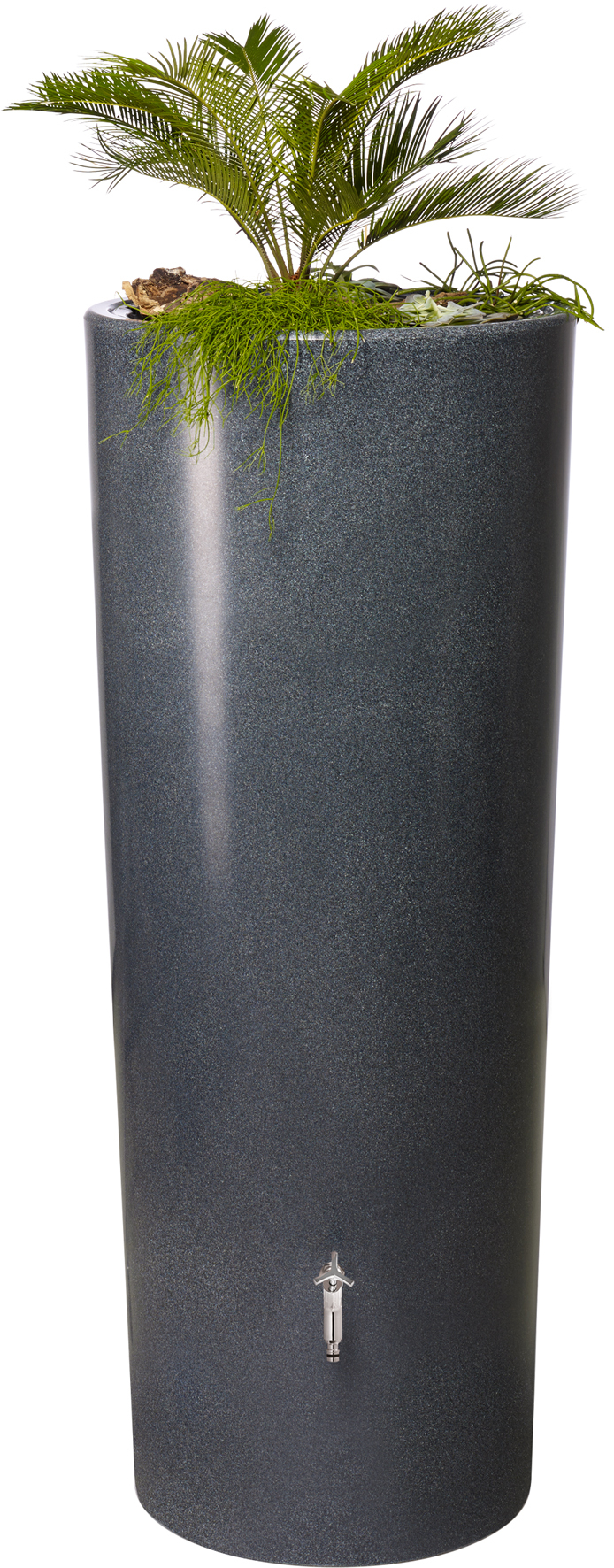 STONE 2in1 Regenspeicher mit Pflanzschale 210L, lava