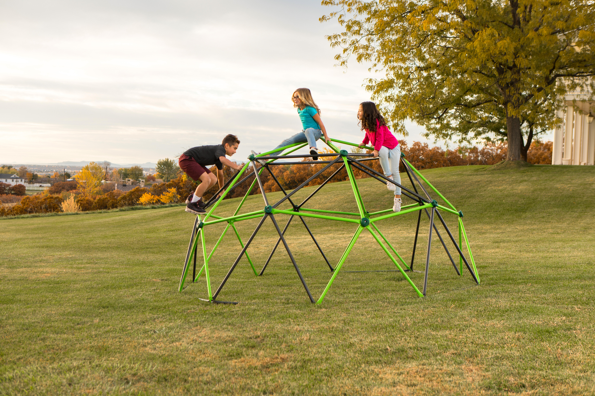 Geodome Kletterkugel grün/bronze 335x168cm bei leitermann.de günstig kaufen Geodome Kletterkugel grün/bronze 335x168cm