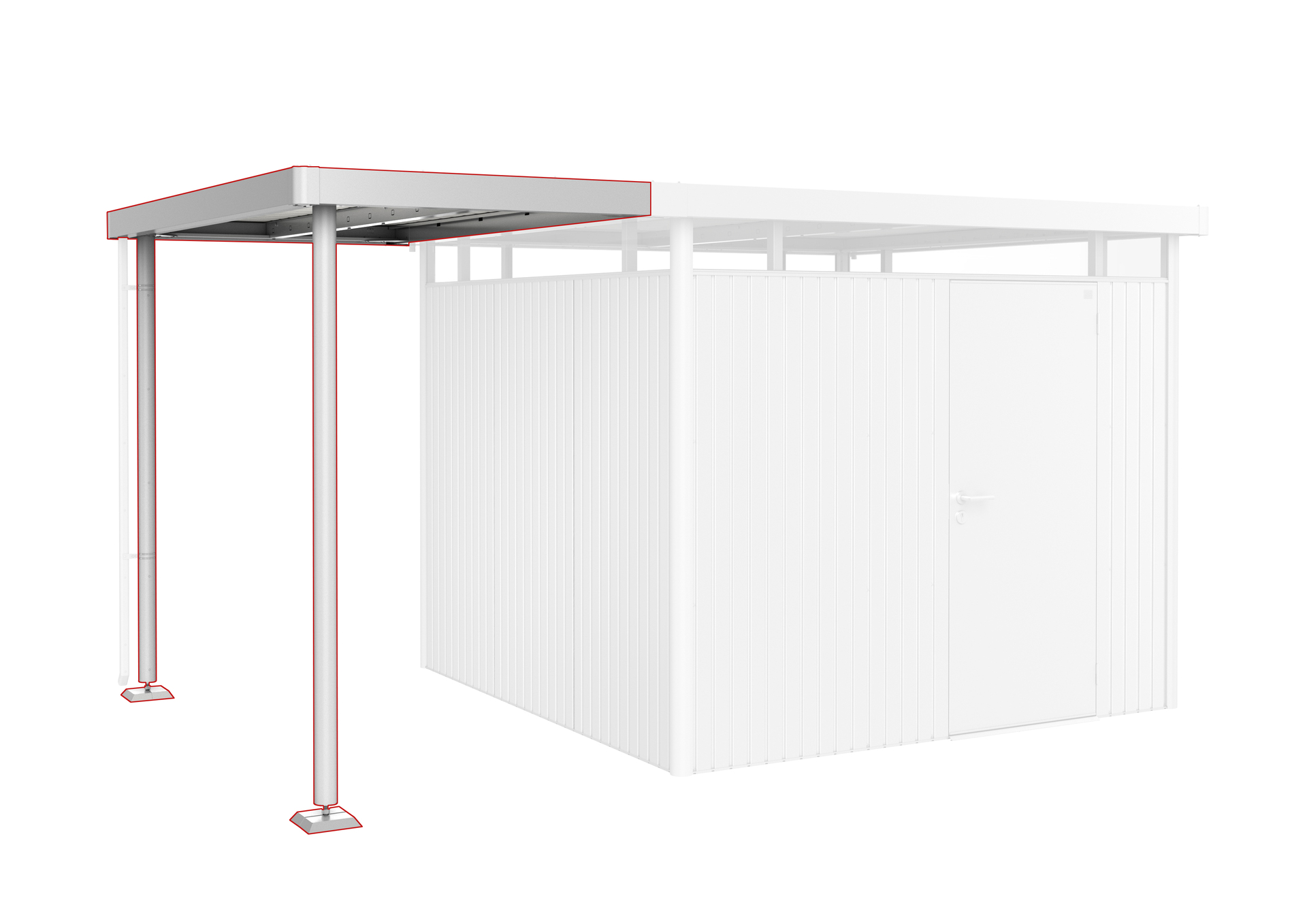 Seitendach zu Gerätehaus HighLine