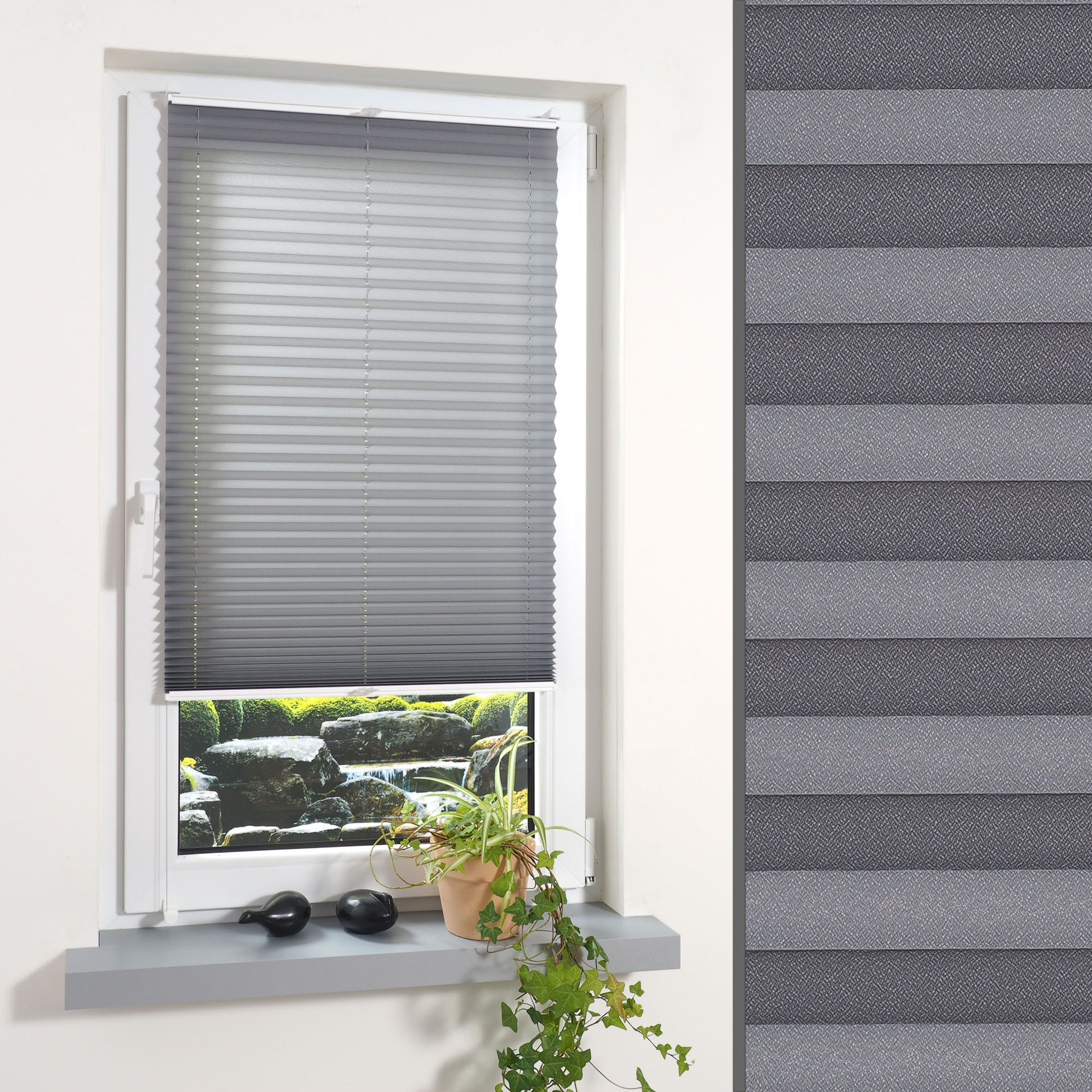 Klemmfix-Plissee verspannt inkl. 4 Klemmträger bei leitermann.de günstig kaufen Klemmfix-Plissee verspannt inkl. 4 Klemmträger