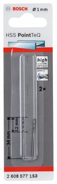 HSS-Spiralbohrer PointTeQ 1,0 mm. Für Bohrmaschinen