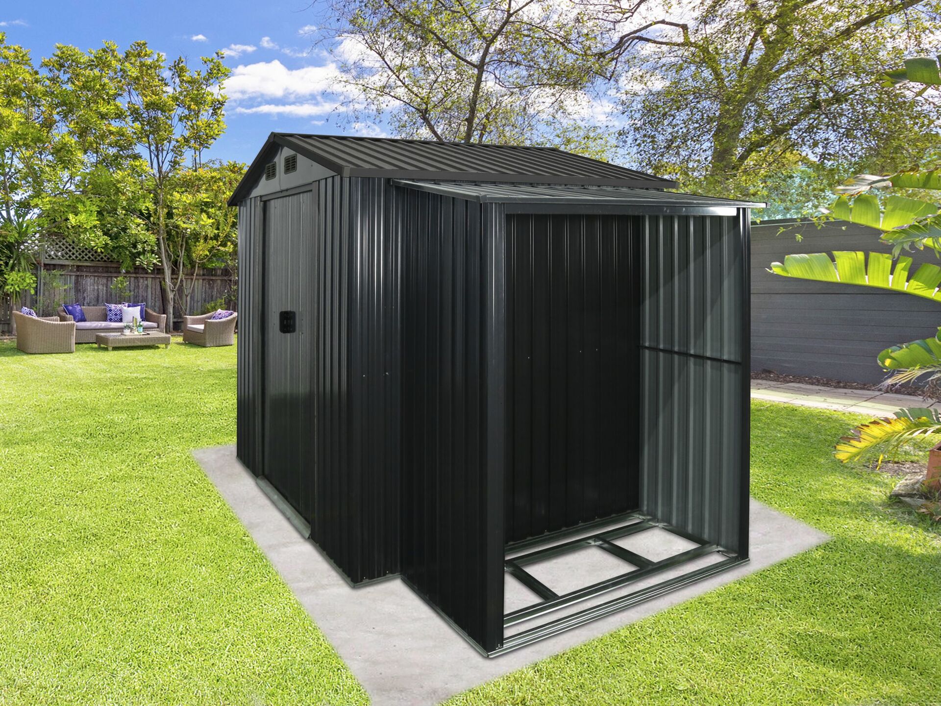 Anbau-Holzunterstand